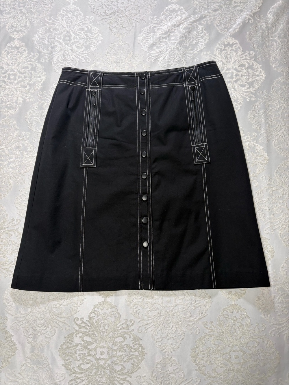 I.N.C. International Concepts Vintage Y2K Black Gorpcore Goth Skirt Size 14